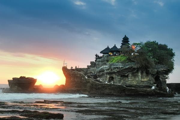 Tropical resort coastline in Bali
